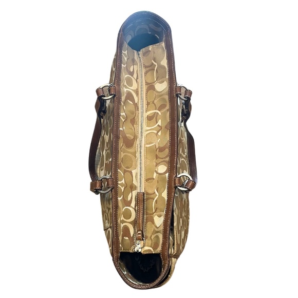 Coach Baby Bag Large Tote Zipper Top Signature Khaki Optic Print - Picture 7 of 10